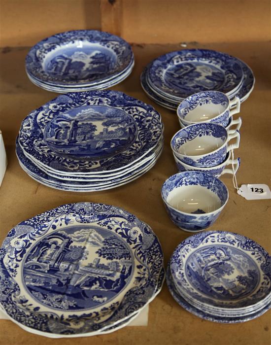 Various Spode Italian plates, soup bowls & cups